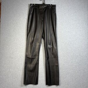 HDE Faux Leather Pants Womens Small Black Straight Leg Moto Edgy